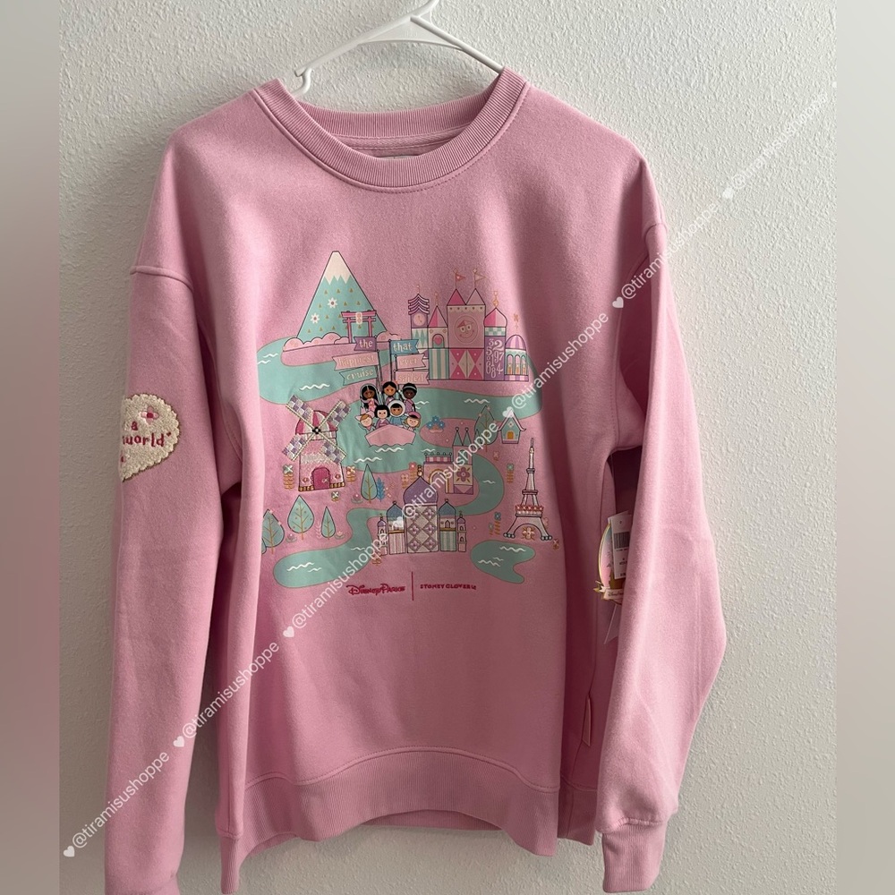 Disney x Stoney Clover Lane Disneyland It’s a Small World Sweatshirt Pink